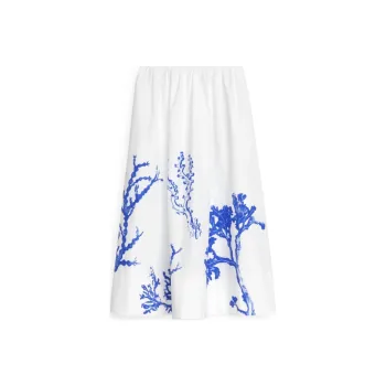 ARKET Casual Long Skirts Women's White/Blue And White