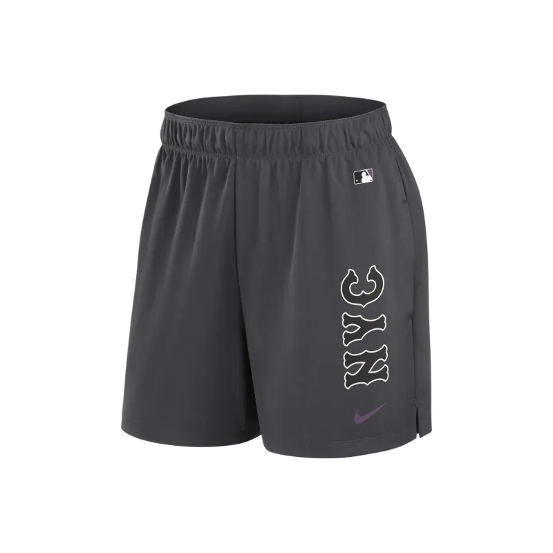 Nike MLB Collaboration Sports Shorts New York Mets Women's Gray-0
