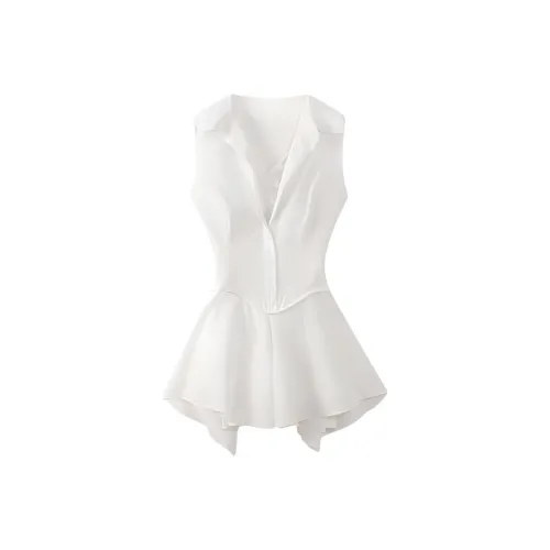YGPRW Sleeveless Dresses Women's White