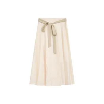 ZIHAN SS24 Casual Long Skirts Women's White Ginger