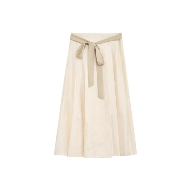 ZIHAN SS24 Casual Long Skirts Women's White Ginger-0