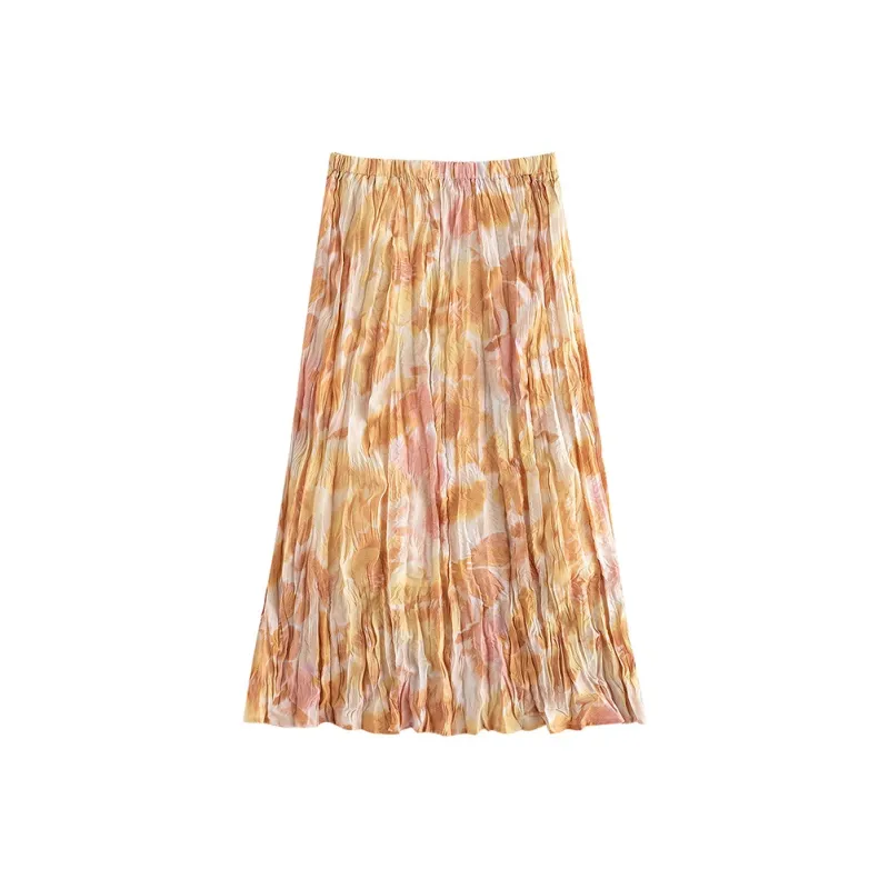 Initial Language Casual Long Skirts Women's-13
