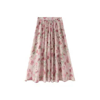 Jonah Anda Casual Long Skirt Women's Red