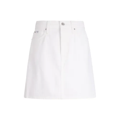 CALVIN KLEIN Denim Short Skirts Women's White Denim