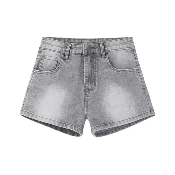 Wen Shan Denim Shorts Women's Concrete Gray