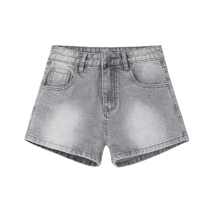 Wen Shan Denim Shorts Women's Concrete Gray-0