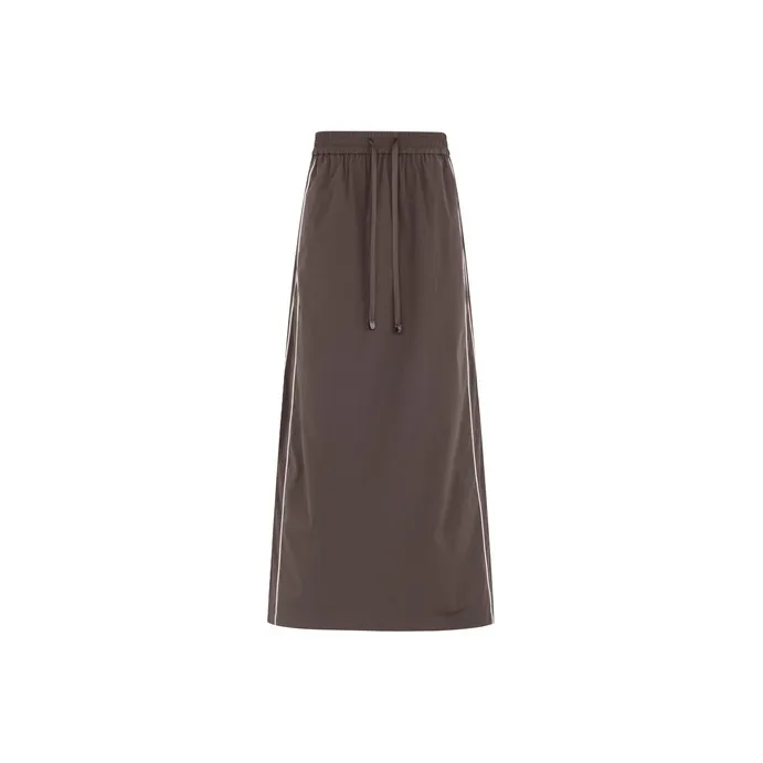 MEIYANG Casual Long Skirts Women's Coffee-0