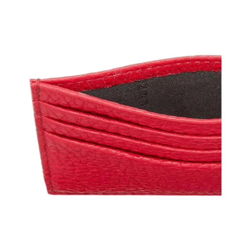 FENDI Cow Leather Card Holder Men's Red-4