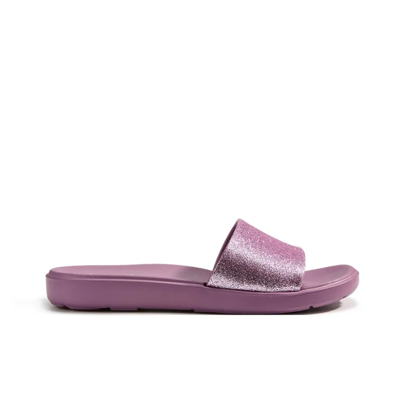 LUOFU Slide Slippers Women's Shimmery Powder/Shimmery Black/Shimmery Bean Paste-1