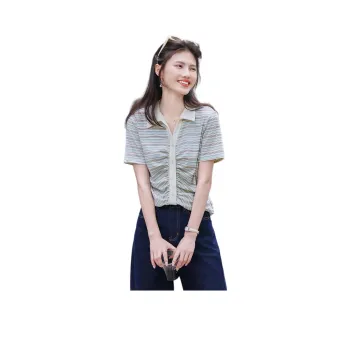 Still quiet T Shirts Women's Green Stripes