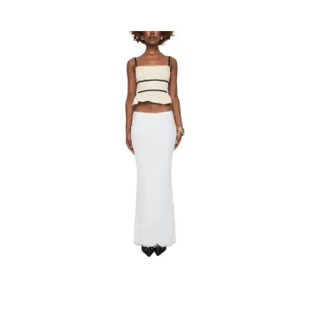 PRINCESS POLLY MEREDITH MAXI SKIRT Casual Long Skirts Women's White/White