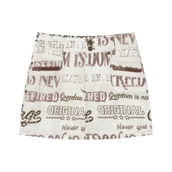 I'M ONE Denim Short Skirts Women's Vintage White