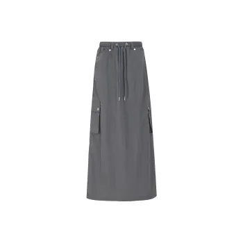 Wen Shan Casual Long Skirts Women's Premium Gray