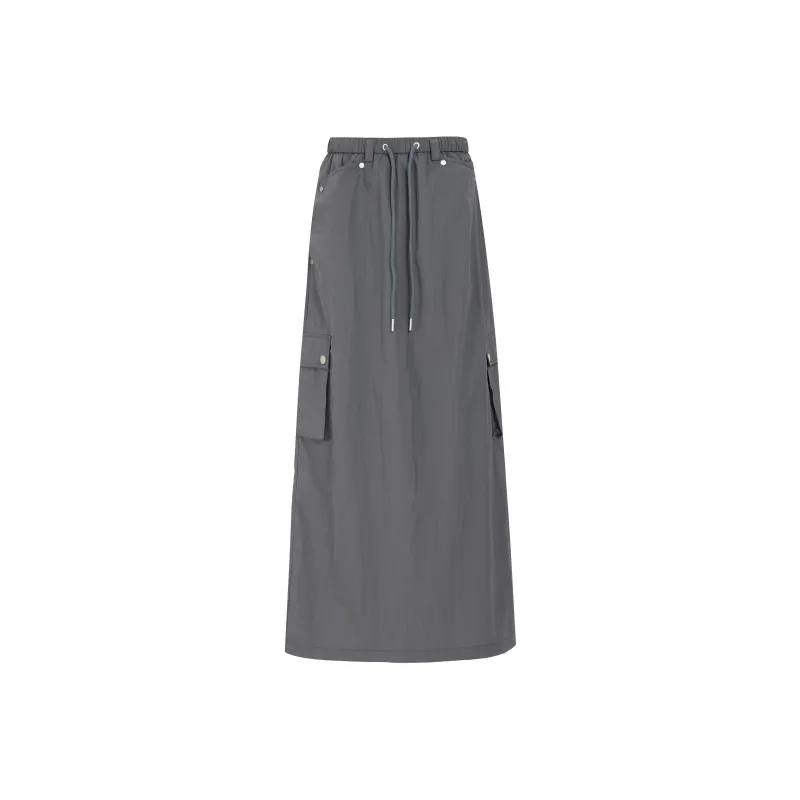 Wen Shan Casual Long Skirt Women's Premium Gray-0