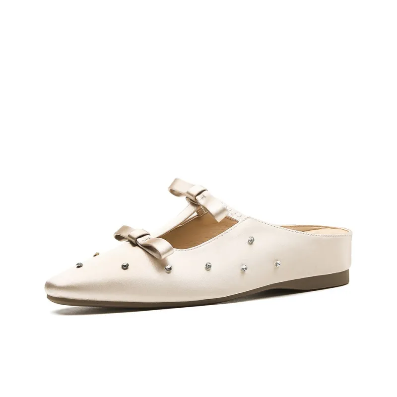 GOSO Rubber Sole Metal Abrasion Resistant Closed Toe Slippers Women's Nude-0