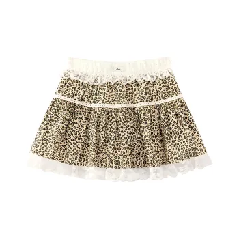 CHUU Casual Short Skirts Women's Leopard Print Coffee