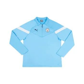 PUMA Manchester City 1/4 Zip Training Fleece Top Soccer Jerseys Women's Blue