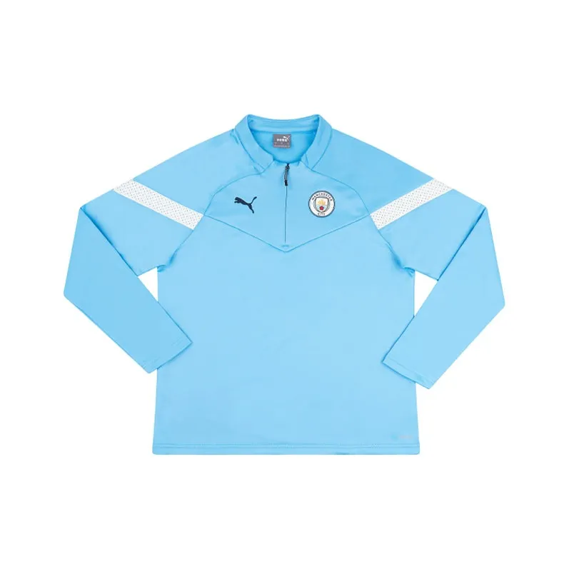 PUMA Manchester City 1/4 Zip Training Fleece Top Soccer Jerseys Women's Blue-0