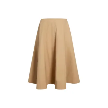 KHAITE Renta A Line Twill Midi Skirt
