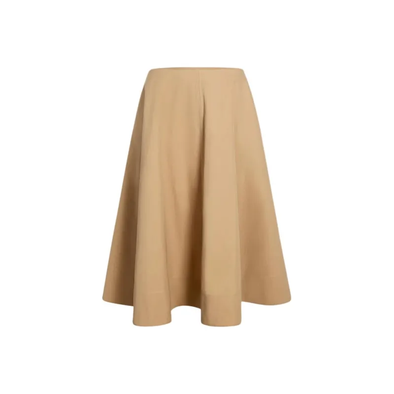 KHAITE Renta A Line Twill Midi Skirt-0