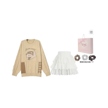 SNBL Two Piece Skirt Sets Women's Pullover Sweater+Skirt