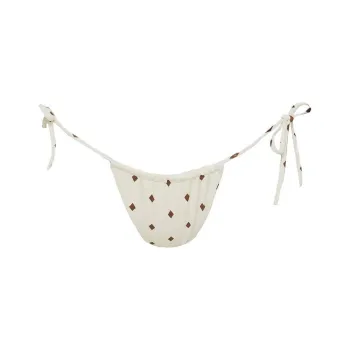 PRINCESS POLLY JENNER TIE SIDE RUCHED BIKINI BOTTOM Swimming Shorts Women's WHITE DIAMOND/ Diamond White
