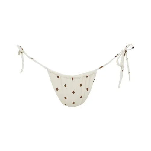 PRINCESS POLLY JENNER TIE SIDE RUCHED BIKINI BOTTOM Swimming Shorts Women's WHITE DIAMOND/ Diamond White
