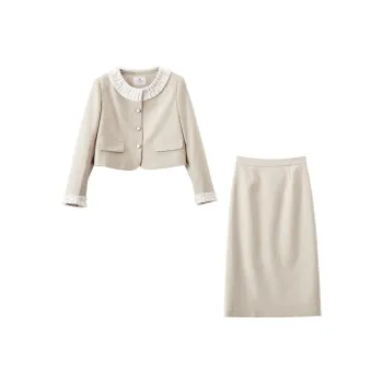 XIANGYING Skirt Set Women's Khaki