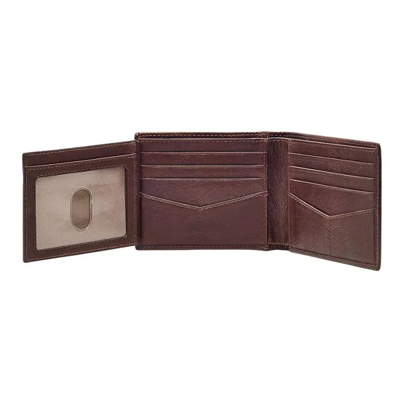 FOSSIL Leather Wallet Men's Brown-3