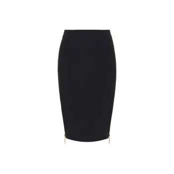 Elisabetta Franchi Zip Detailed Midi Crepe Skirt