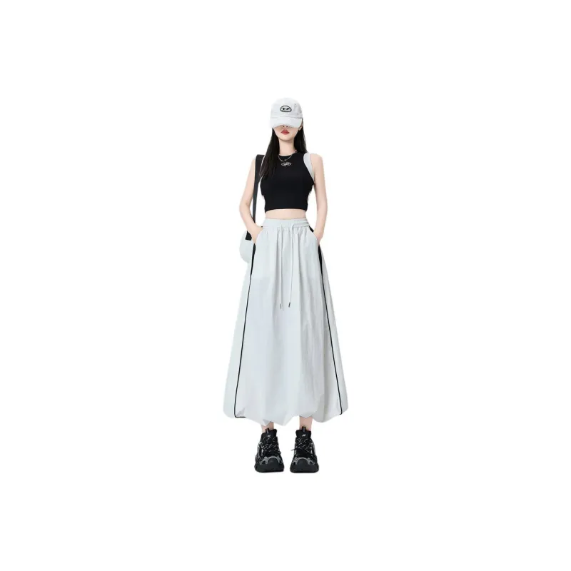 Flowers In Water Casual Long Skirt Women's-3