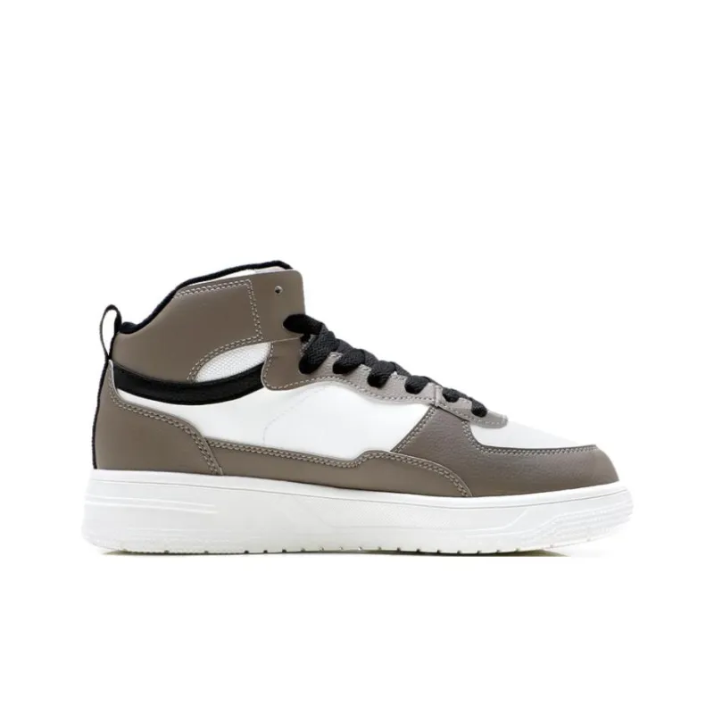QIAODAN Dry Anti Slip Wear Resistant High Top Skateboard Shoes Men's White Brown-1