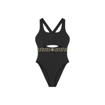 VERSACE Greca Border Cut Out One Piece Swimsuit