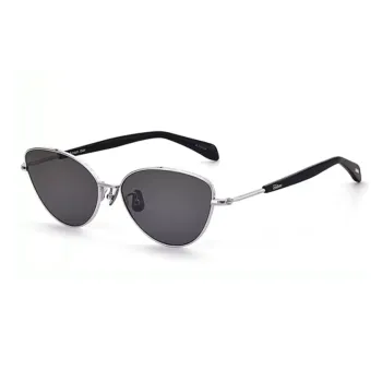 Fakeme Plate Frame Β Titanium Cat Eye Sunglasses Unisex Silver