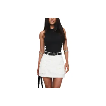 PRINCESS POLLY CHILLDERS DENIM MINI SKIRT Denim Short Skirts Women's White/White