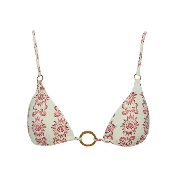 PRINCESS POLLY SALMAR TRIANGLE RING BIKINI TOP Bikini Women's White Red/White Base Red Print