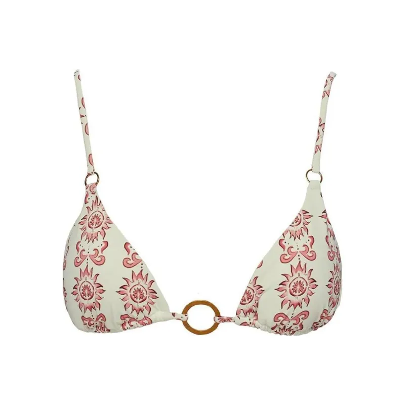 PRINCESS POLLY SALMAR TRIANGLE RING BIKINI TOP Bikini Women's White Red/White Base Red Print-0