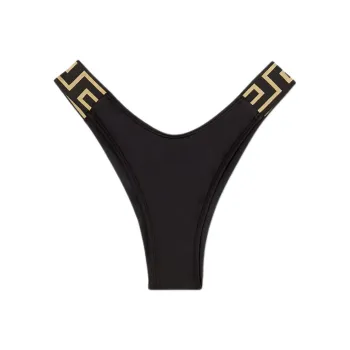 VERSACE Greca Pattern Printed Thong Bikini Bottoms