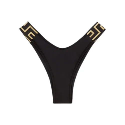 VERSACE Greca Pattern Printed Thong Bikini Bottoms