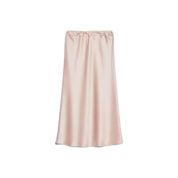 MaxMara Editore Collection Flared Skirt In Matte Satin Casual Long Skirts Women's Pink
