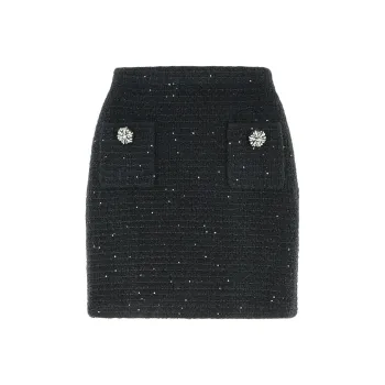 Self portrait Textured Knit Mini Skirt