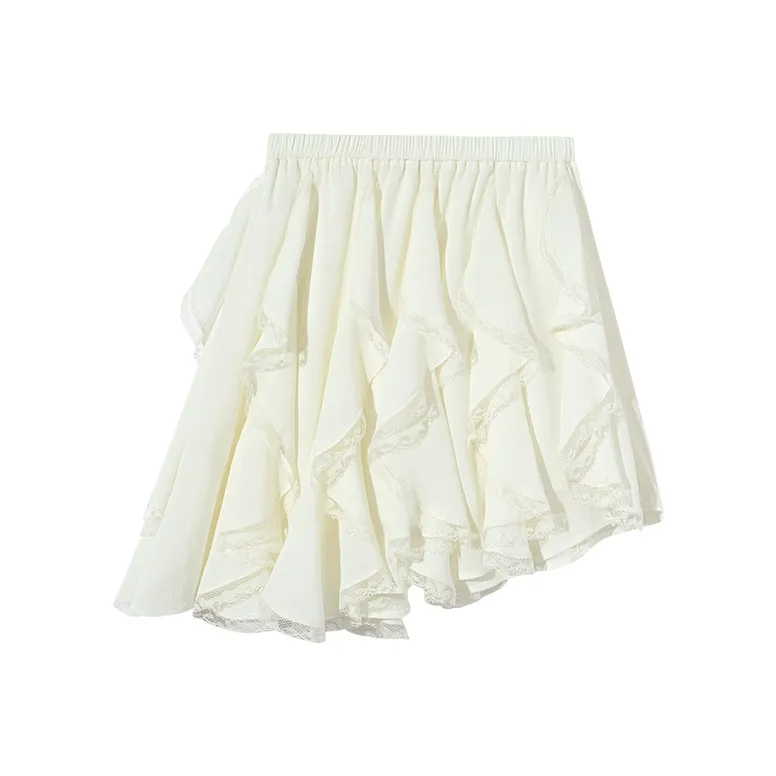 Ouyang Casual Short Skirts Women's Ecru-0
