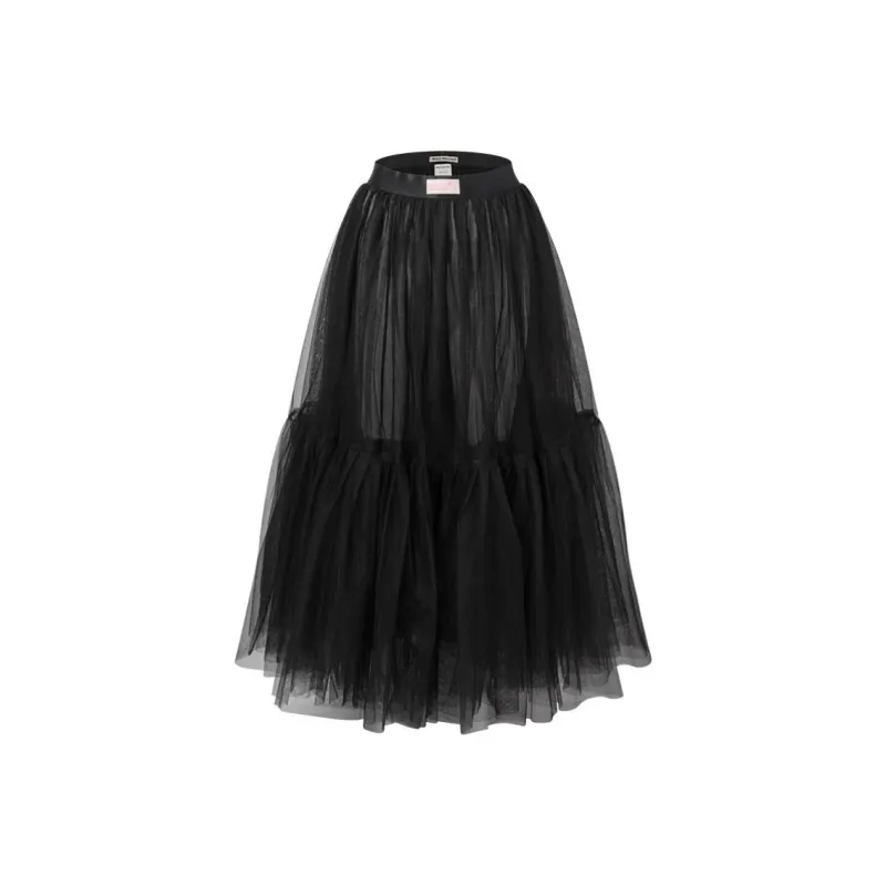 MARDI MERCREDI SS24 Casual Long Skirt Women's Diamond Black-0