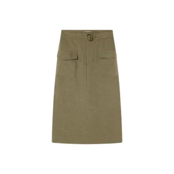 Goodland Casual Long Skirts Women's Army Green
