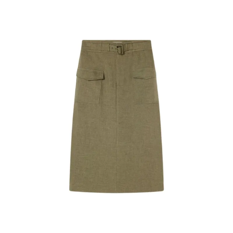 Goodland Casual Long Skirts Women's Army Green-0