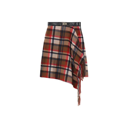 A BATHING APE Plaid Draped Midi Skirt