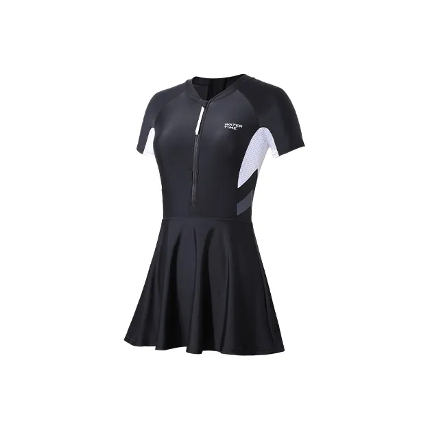 Watertime One Piece Swimsuits Women's Black White-0