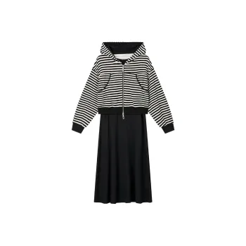 VIMLY Two Piece Skirt Sets Women's Black