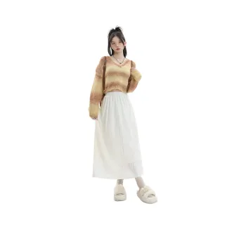 Kazakhstan Casual Long Skirts Women's Apricot