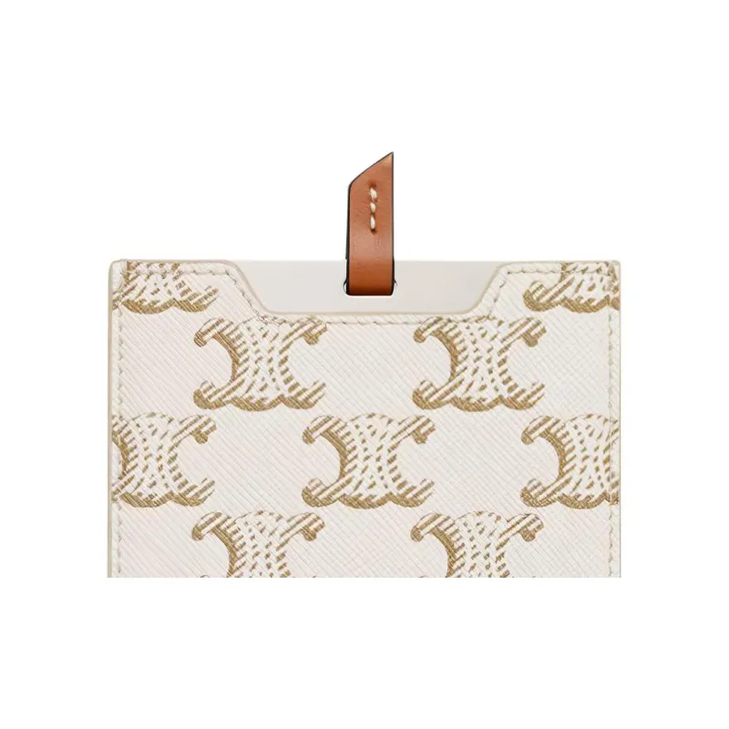 CELINE Cow Leather Storage Bag Women's White-4